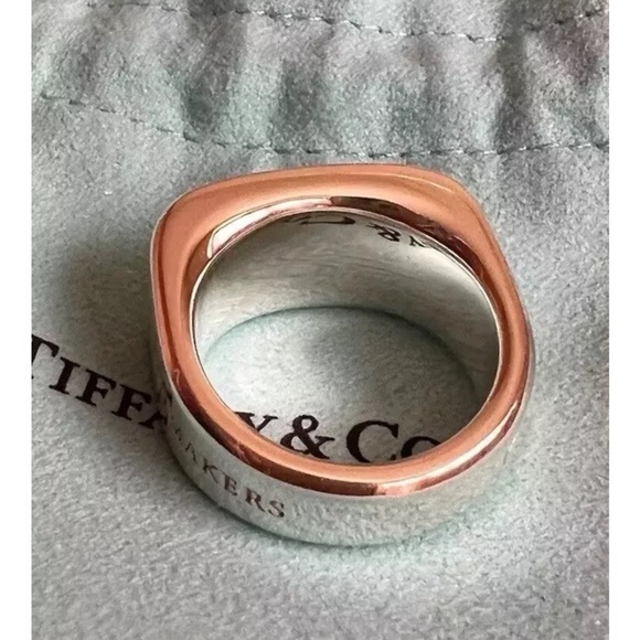 Tiffany 1837 (R) Makers Signet Ring In Sterling Silver,12mm Wide Unisex - Picture 7 of 9